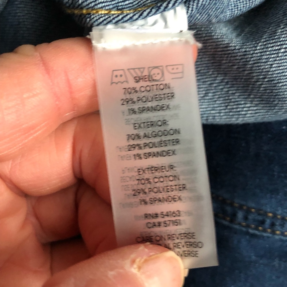 Calvin Klein blue denim cropped jean jacket NWT L - Picture 7 of 9